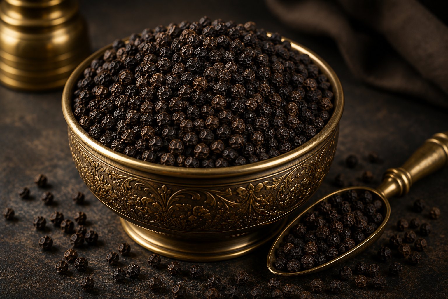 Black pepper peppercorns